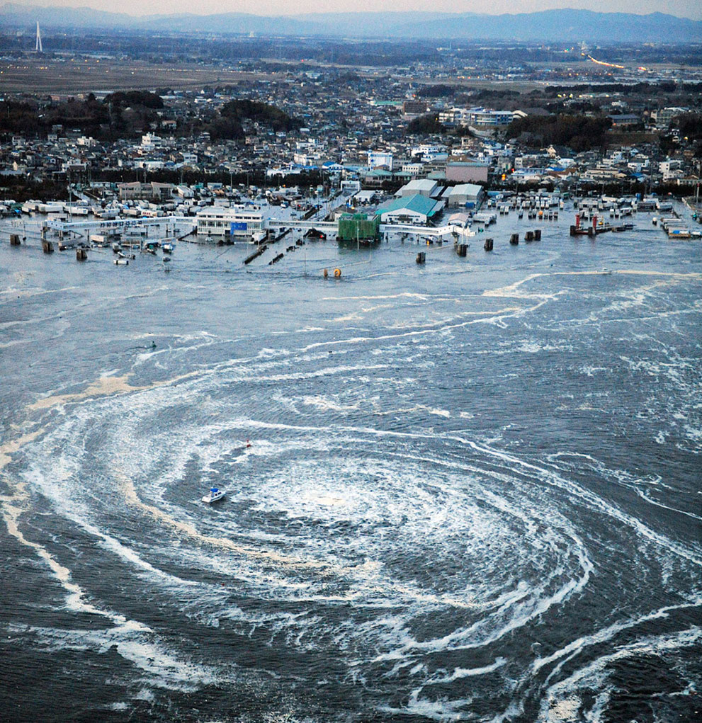Photo du tourbillon du précédent tsunami