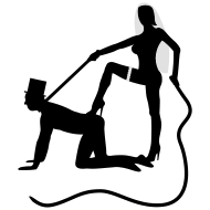 Pictogramme d'un homme fouettée par une femme en tenu de mariée