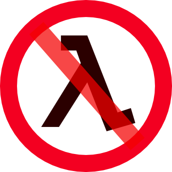 Panneau "interdiction" avec comme sujet le signe lambda