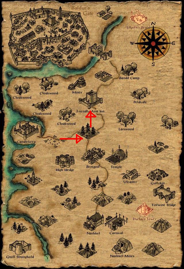 Carte des royaumes oubliés de baldur's gate 1
