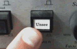 Gif animé d'un bouton "unsee"